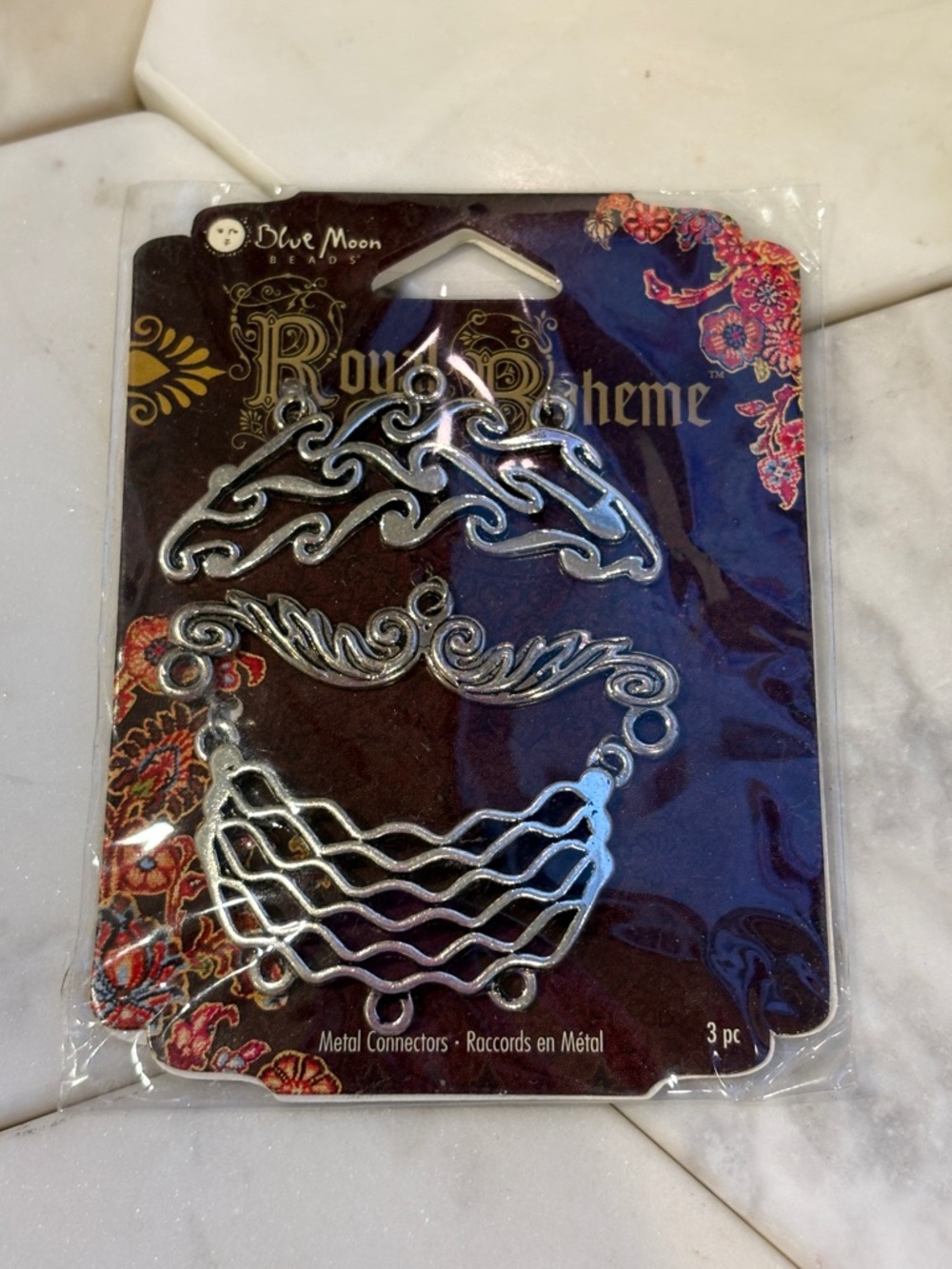 Silver Metal Connectors - Boho Filigree (3 pcs)